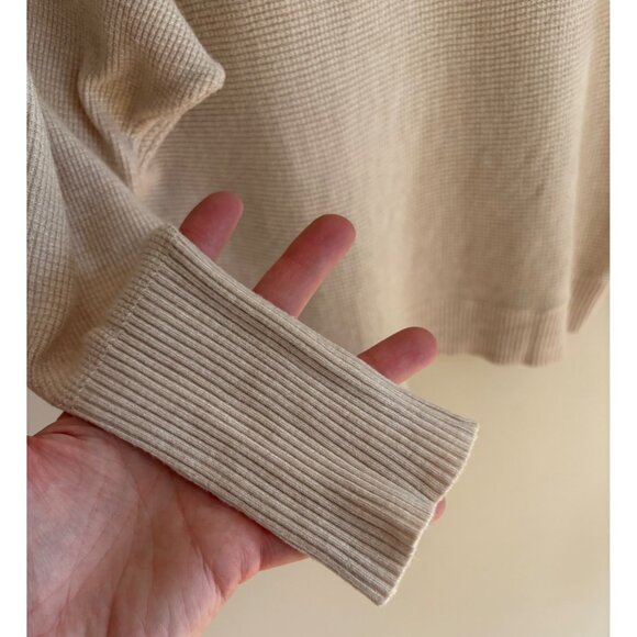 Tahari Batwing Sleeve Waffle Knit Lightweight Cozy Sweater in Beige Small - Picture 6 of 12